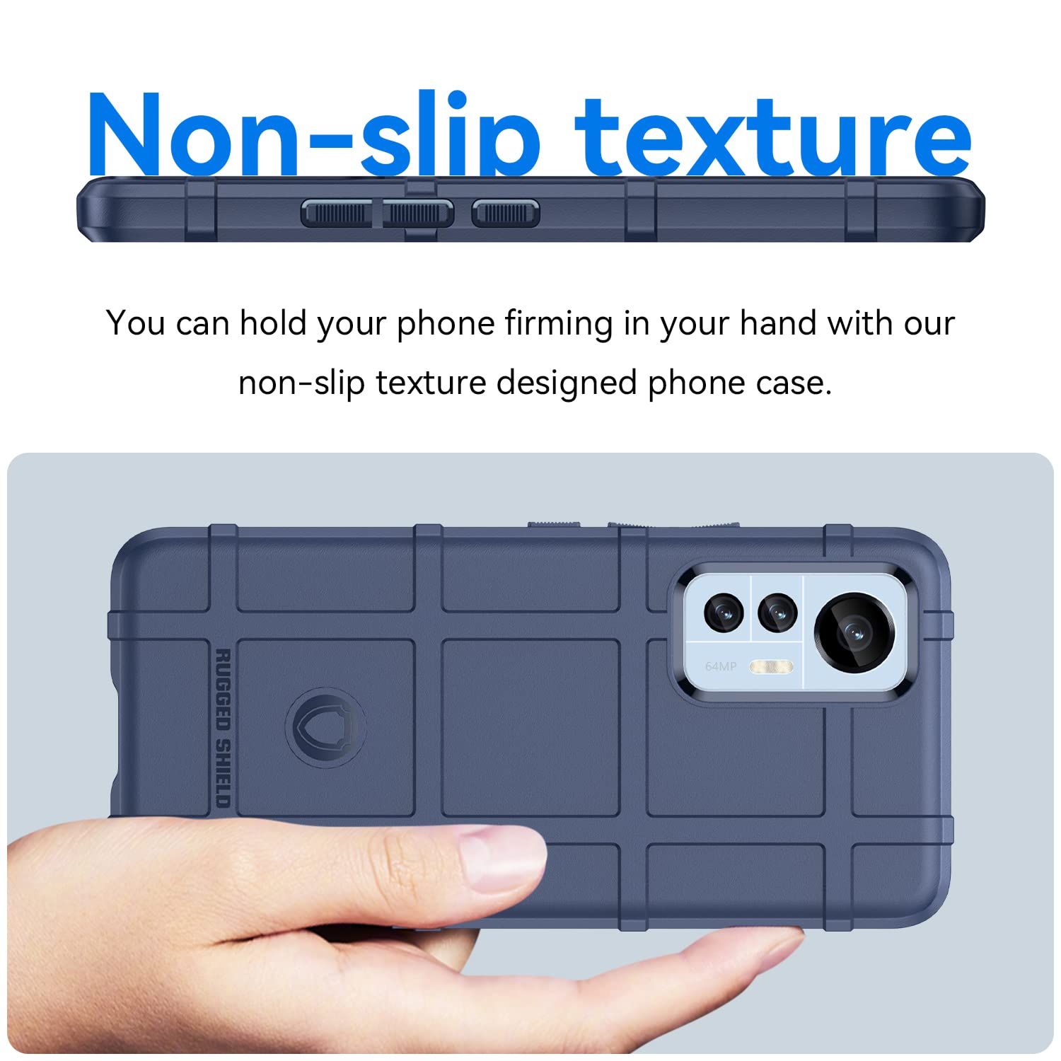 SEAHAI Cover per Motorola Moto G73 5G, Militare Custodia Protettiva con Tutto Il Corpo, Case Cover Antiurto Anti-Caduta con Fodera in Microfibra - Blu