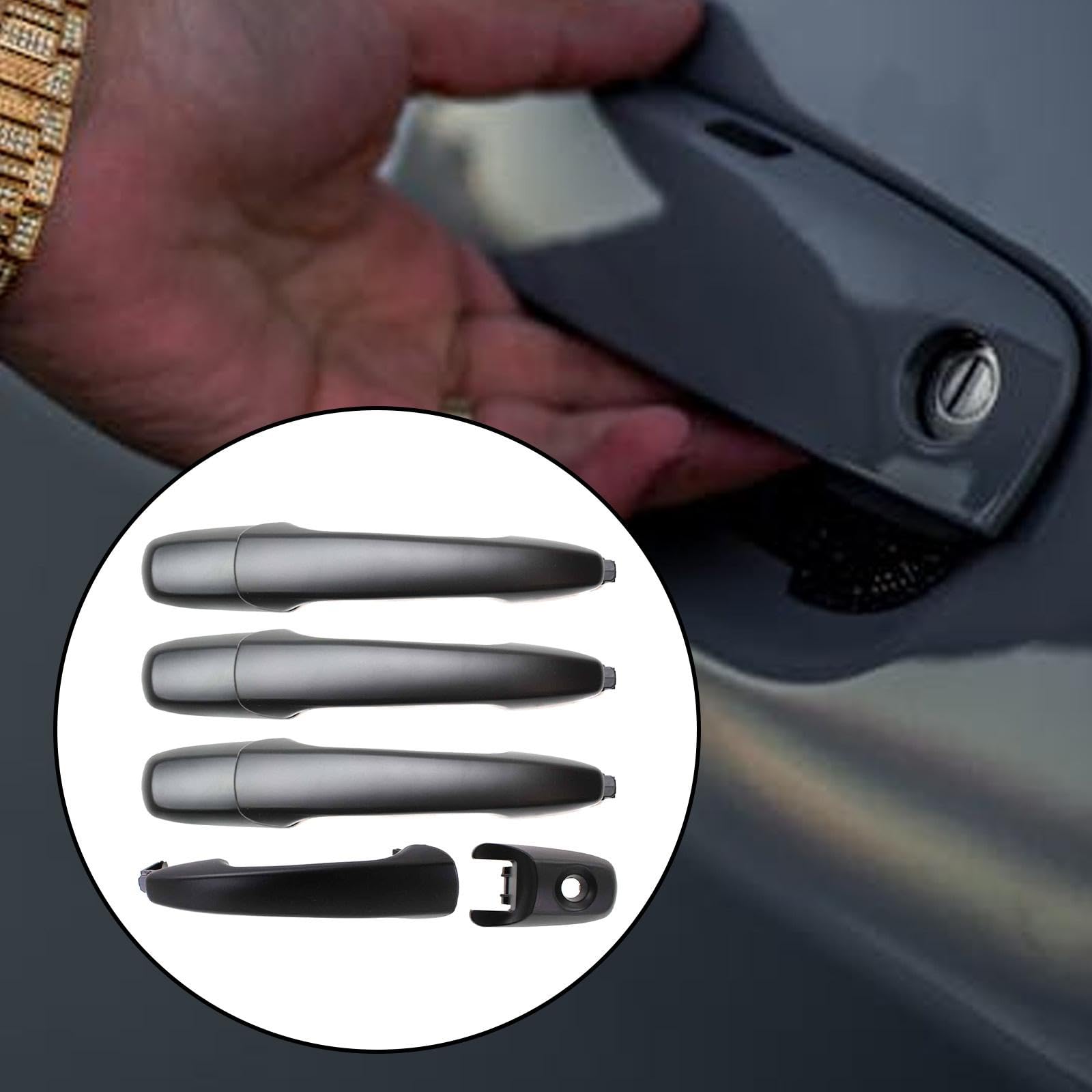 F Fityle 4 maniglie esterne per portiere auto, ricambio per veicoli, componente equipaggiamento AE5Z-5422404, anteriori e posteriori per veicoli ibridi.