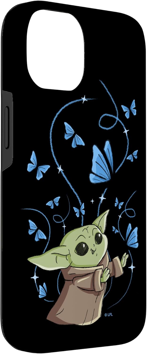 Star Wars The Mandalorian The Child with Blue Butterflies Case for iPhone 14