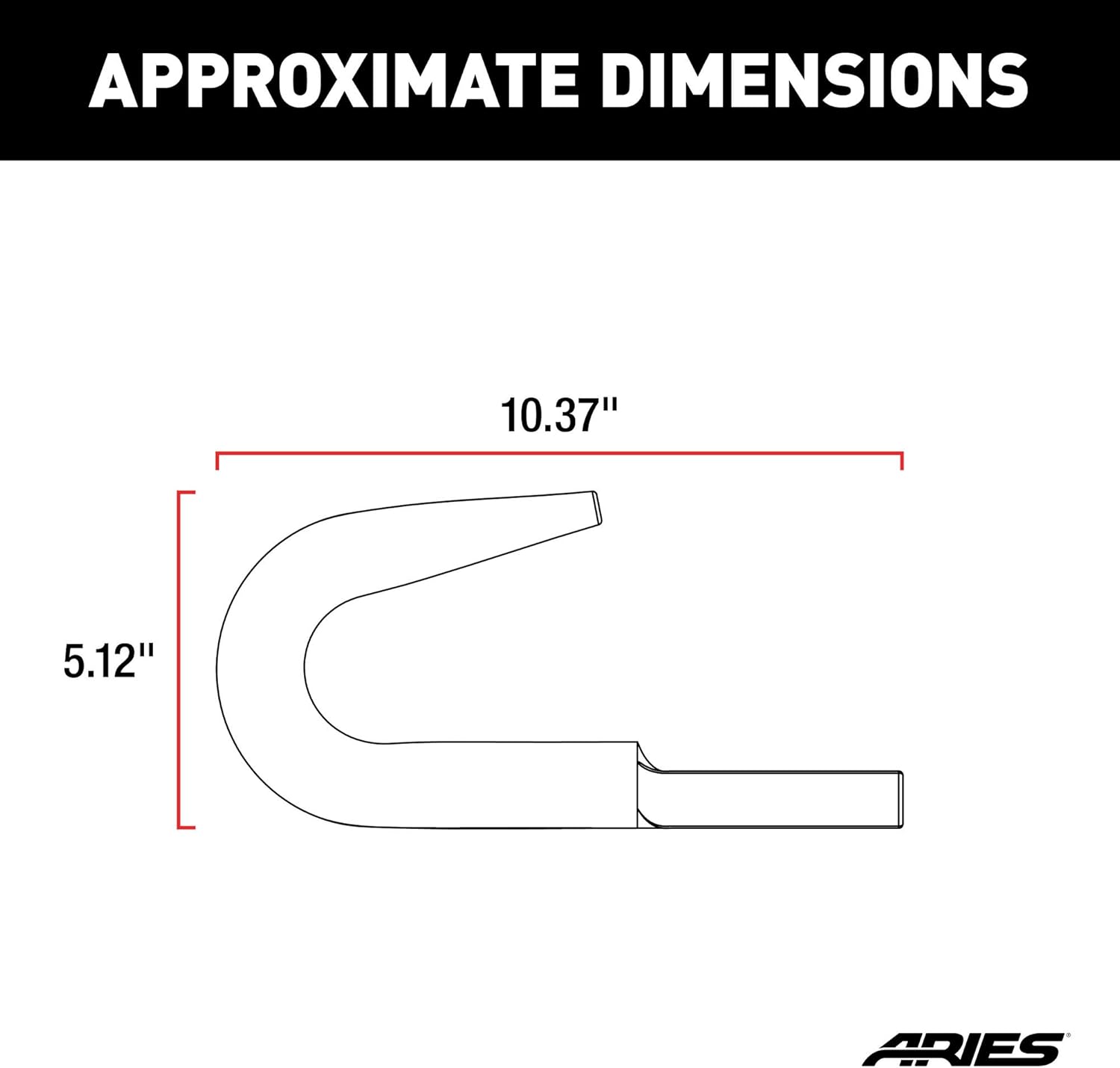 ARIES 15600TW Truck, Jeep Bolt-On Bumper Tow Hook, 9,000 lbs Work Load , black