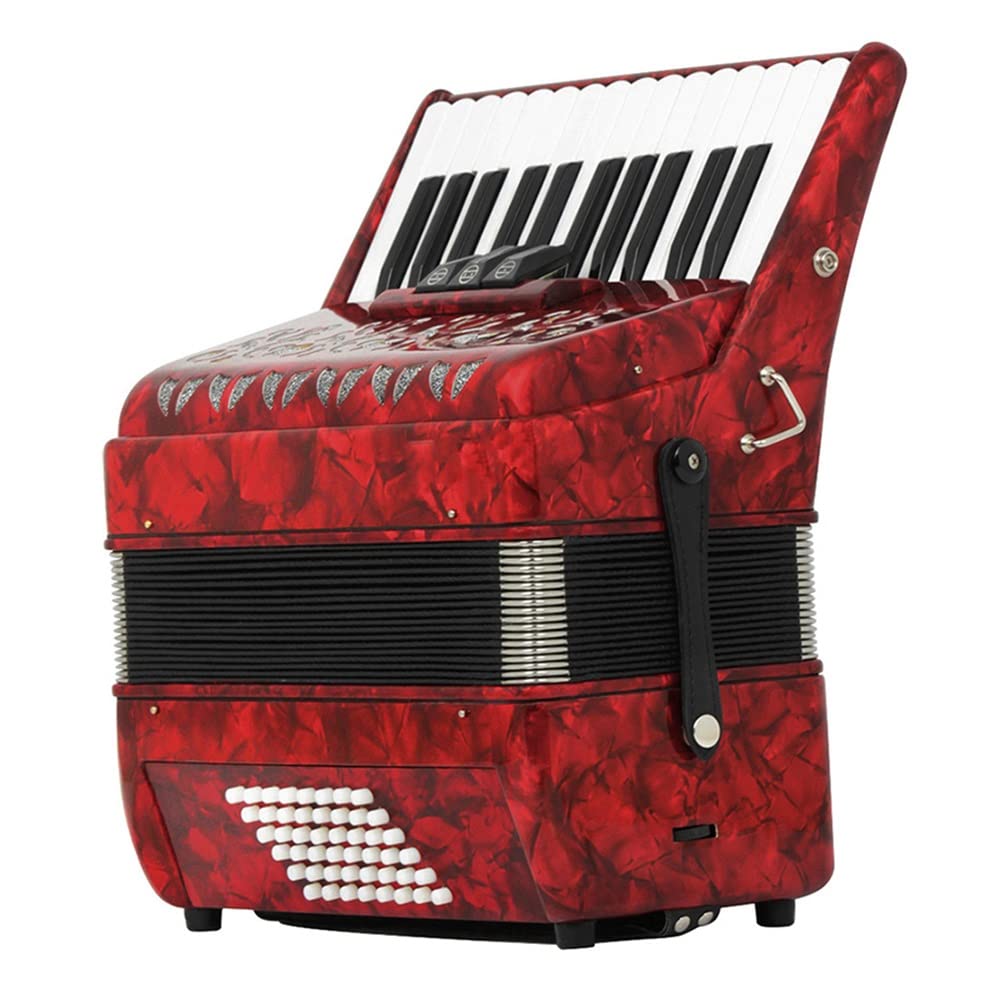 26 Keys 48 Bass Accordion Piano Musical Instrument for Home Classroom Fascinating Softer with Strap and Accordion Backpack