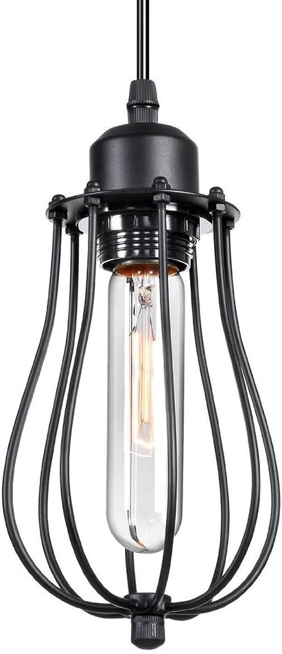 Yoka Lighting Vintage Style Industrial Hanging Light Mini Pendant Wire Cage Lamp (Industrial Cage)