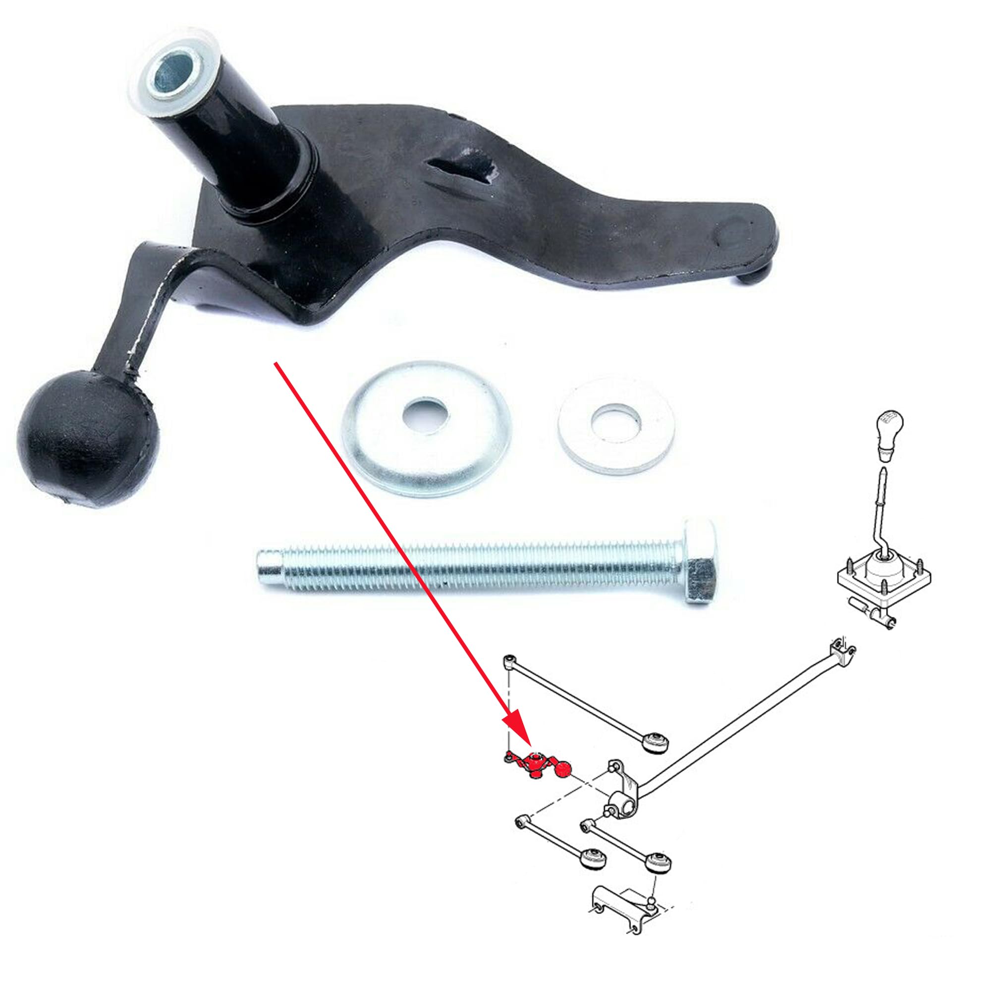 Renvoi de Commande Boite de Vitesse compatible pour 206 (3/5 portes, CC, SW, 206+) - 2449.89