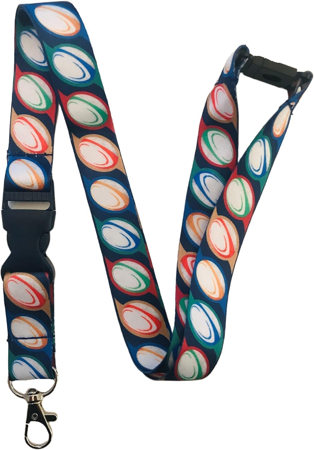PAC Supplies Global Rugby Ball Neck Lanyard With Safety Breakaway & Detachable Buckle Clip (5)