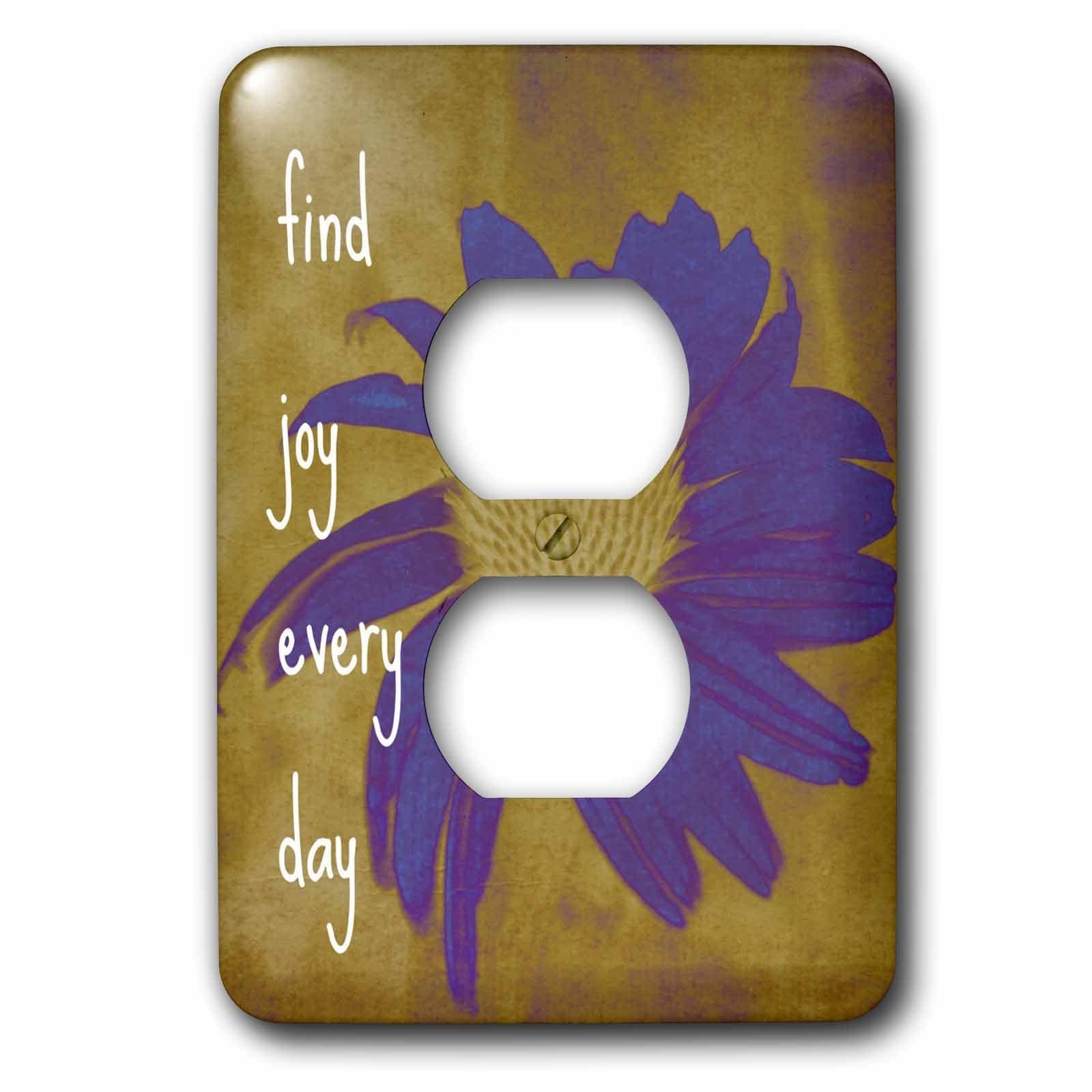 Fleur violette 15 cm citation inspirante 3dRose LSP_41170
