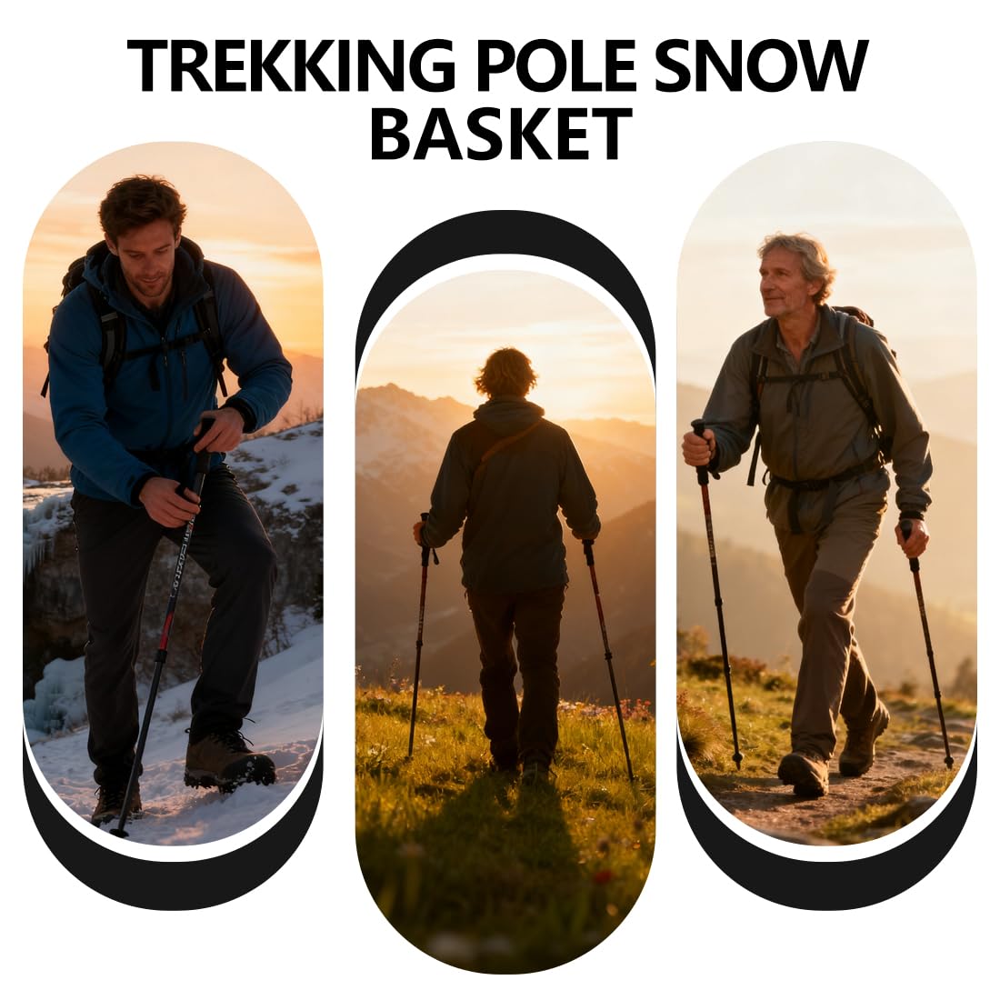 10 Pezzi Cestini da Neve per Bastoni da Trekking, Ricambi per Bastoncini da Passeggio, Protezione per Punte, Cestini Antineve e Antifango in Gomma per Escursioni
