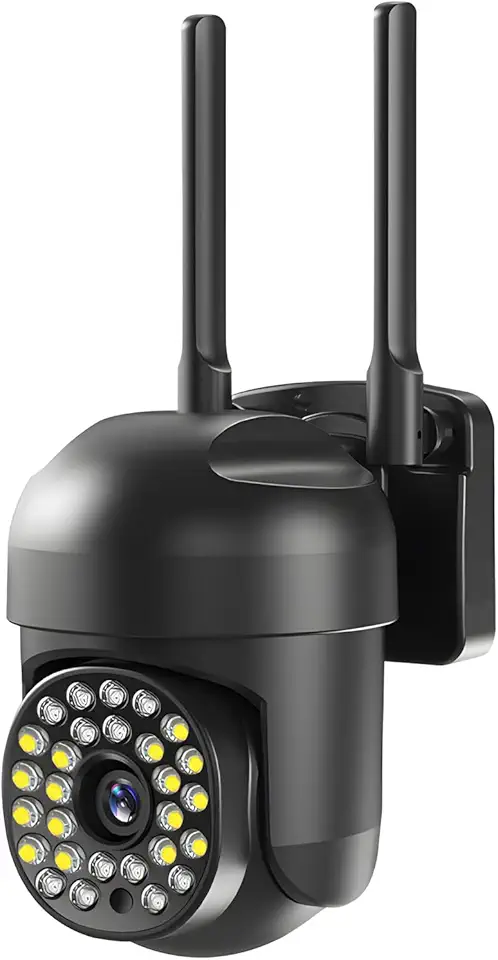 Câmera de Segurança Externa Wi-Fi HD 1080P Mini PTZ IP66 com Visão Noturna Colorida, Rastreamento de Objetos, Áudio Bidirecional, H.264, Cartão TF 128GB