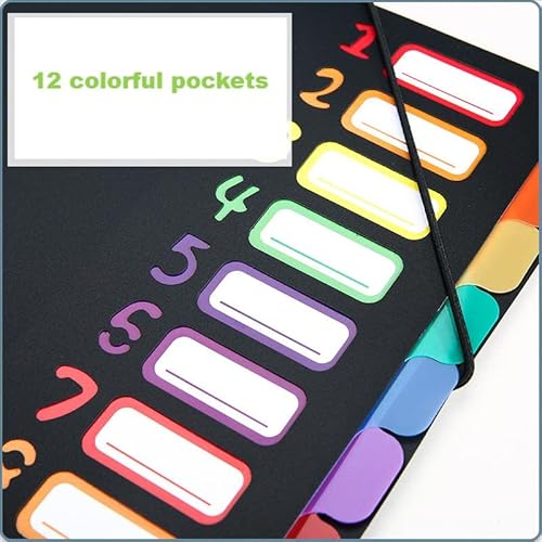 VCRANONR Portadocumenti a Soffietto A4 Cartelle a