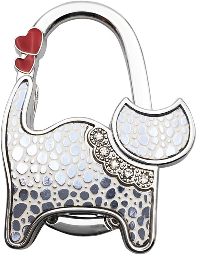 ZoCr Cat Style Premium Foldable Handbag Bag Purse Hanger Table Hook Holder (Silver Spot)