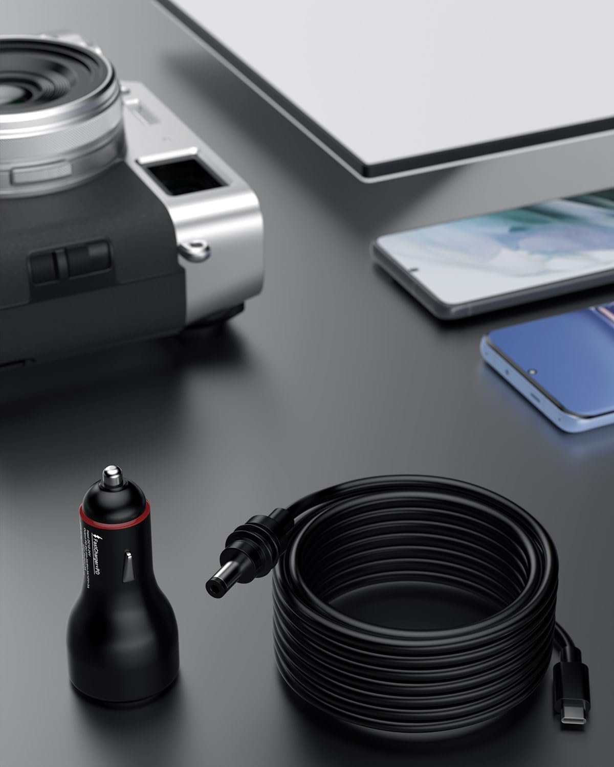 Starlink Mini Car Adapter 15FT Starlink Mini Cable Accessories PD 100W Fast Charging USB C Car Charger DC 12V 24V Cigarette Lighter Power Adapter with Digital Display for Cars RVs Trucks Yachts