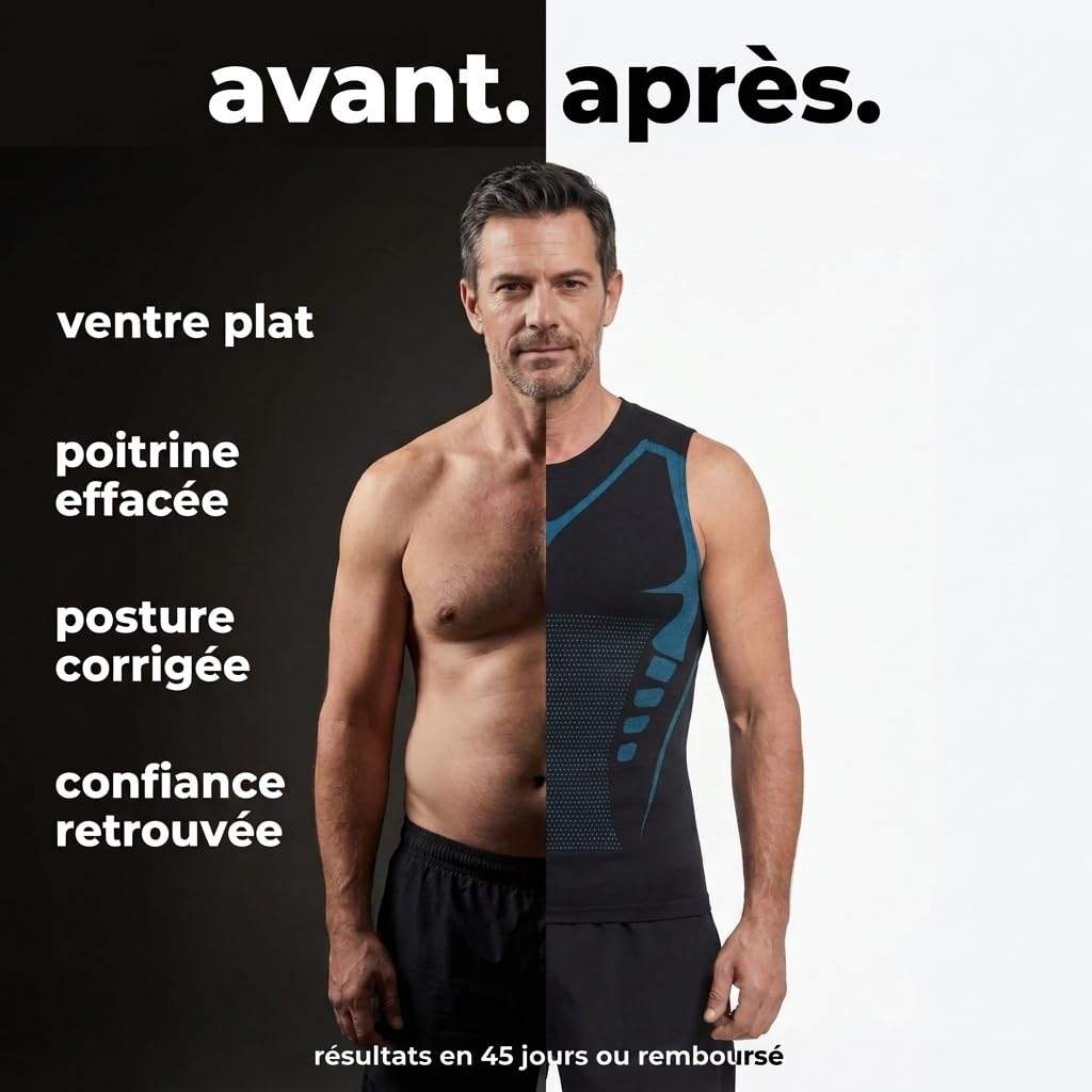 NyroFit NyroForm — Débardeur Sculptant, Maintien Homme, Lot de 3