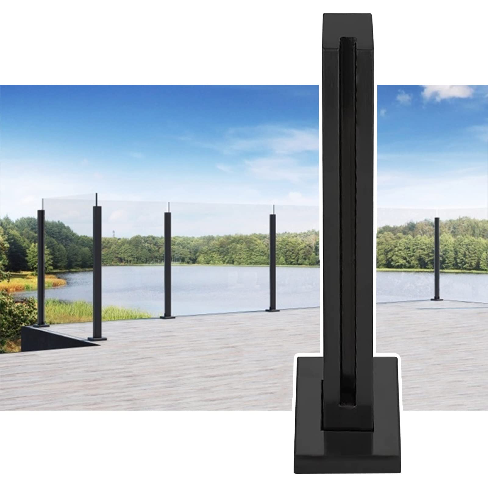 Système de serrage poteau garde-corps d'angle métal réglable 85-110cm