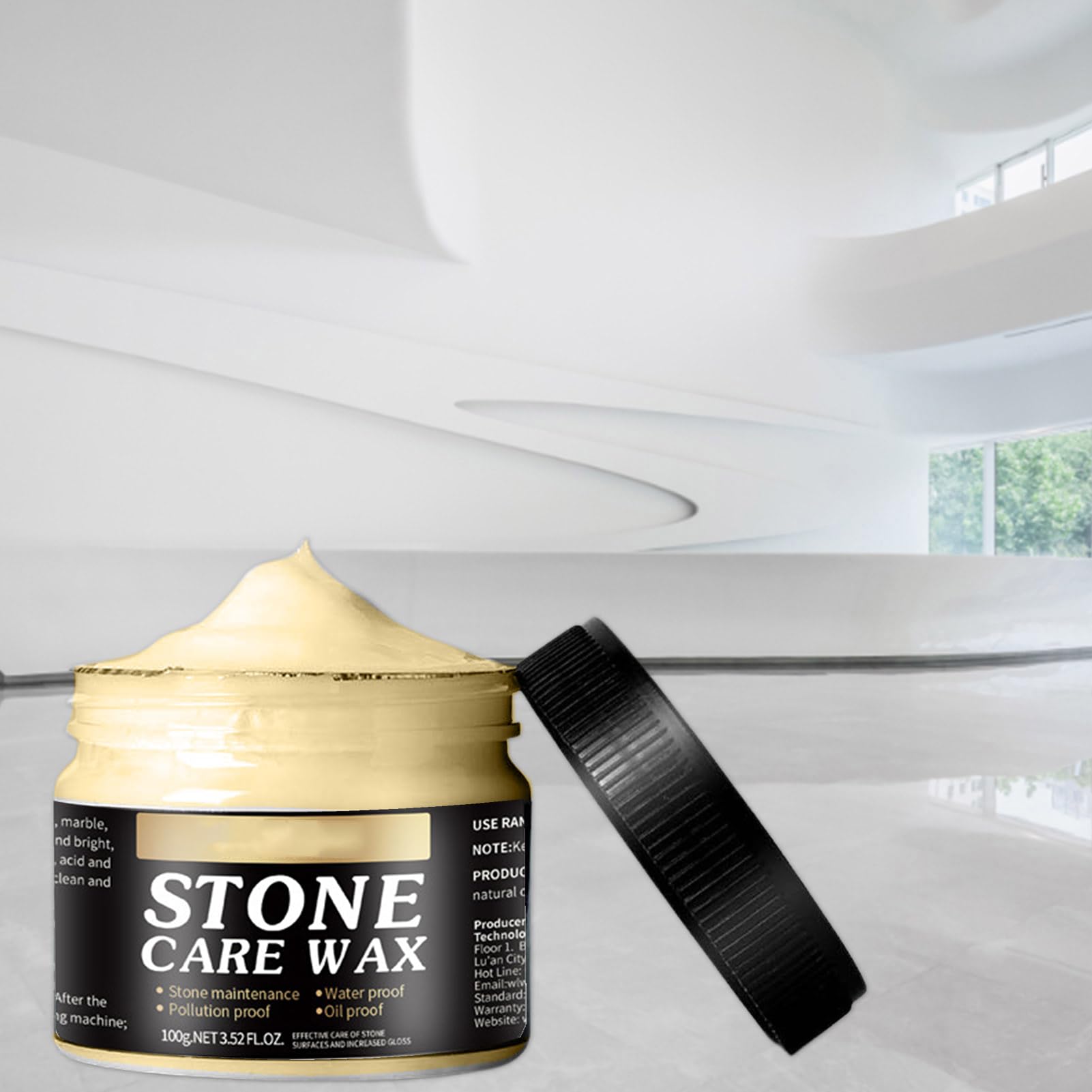 Pâte à Polir Marbre - Pâte De Soin Pour Polissage De Granit Et Marbre | Cire D'Entretien Nourrissante Pour Plans De Travail, Carrelage, Maison, Cuisine, Mur, Sol Et Ornements En Quartz