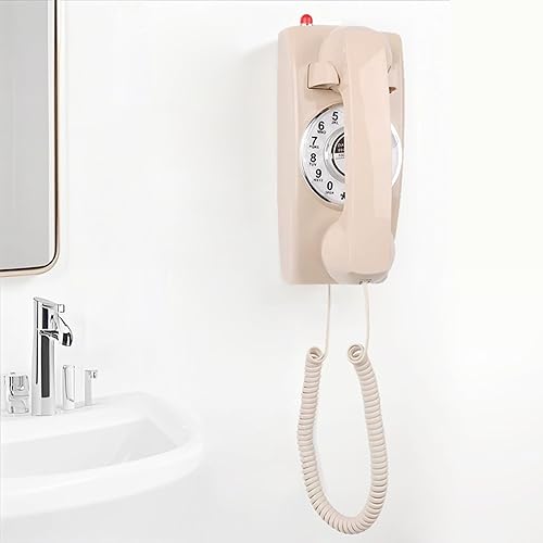 Miniatura 3 de Teléfono casero TRIMLINE vintage con cable, teléfono fijo de montaje en pared fácil, teléfono giratorio antiguo para personas mayores,