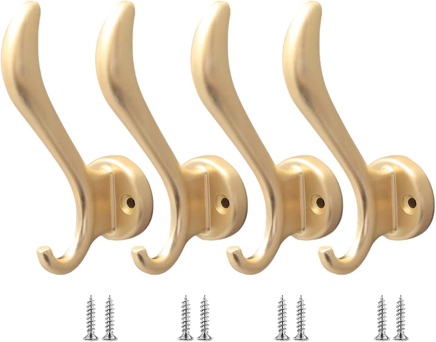 Paqwtyb Copper Wire Drawing Hooks, 4 Pack Wall Mounted Coat Hook