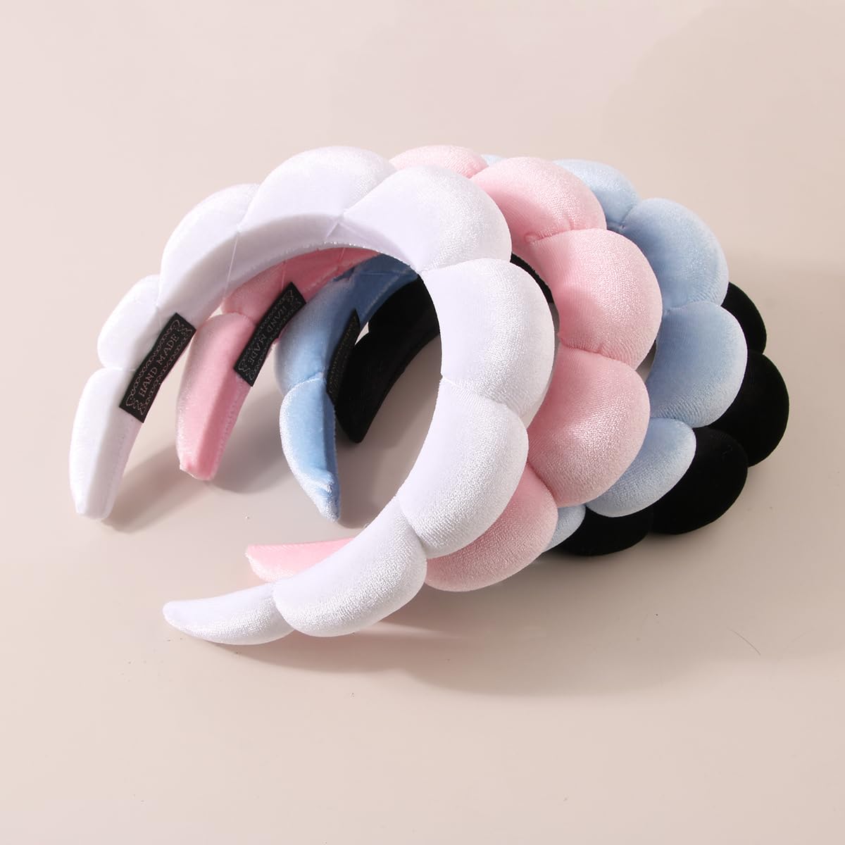 Diademas de terciopelo para spa: diademas para el cuidado de la piel con muñequeras | Antideslizante, súper absorbente y elástica para lavado de cara | Exquisita costura, diademas de maquillaje de