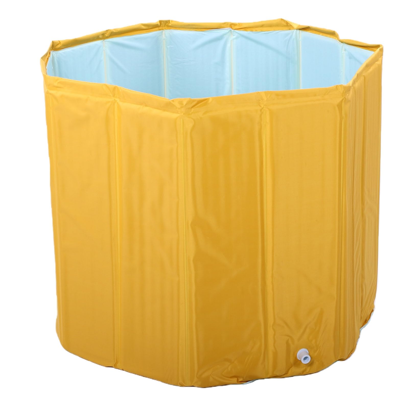 Nadmuchiwana Wanna dla Dorosłych Składana Przenośna Wanna z PVC 31,5 X 25,6 Cala z rurą Oszczędność Miejsca do Domowej łazienki Camping Spa Odzyskiwanie Zimnej Wody (YELLOW)