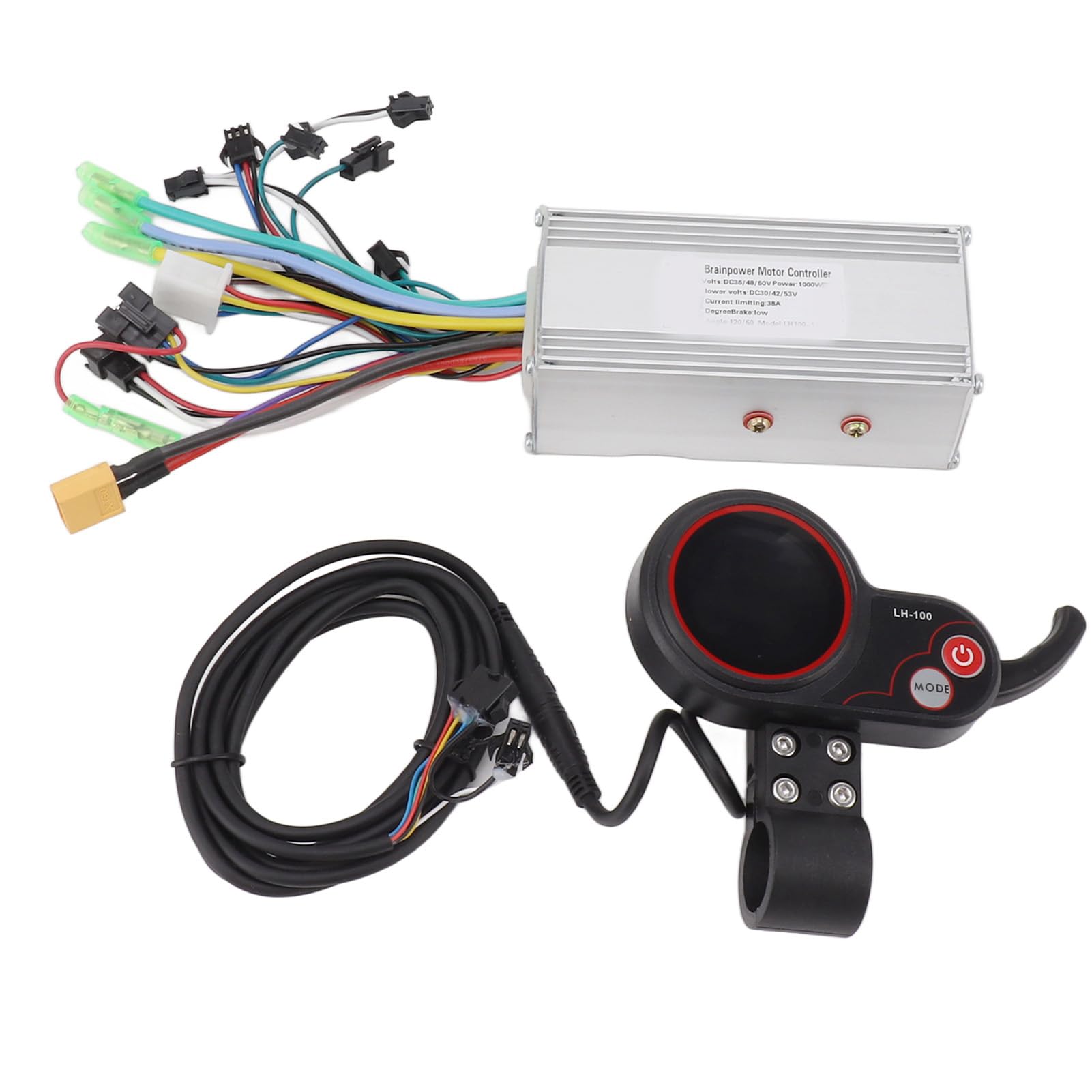 BuyWeek Kit Controller Brushless Bici Elettrica Controller Onda Sinusoidale 36V 48V 60V 1000W 38A 3 Modalità con Display LH100