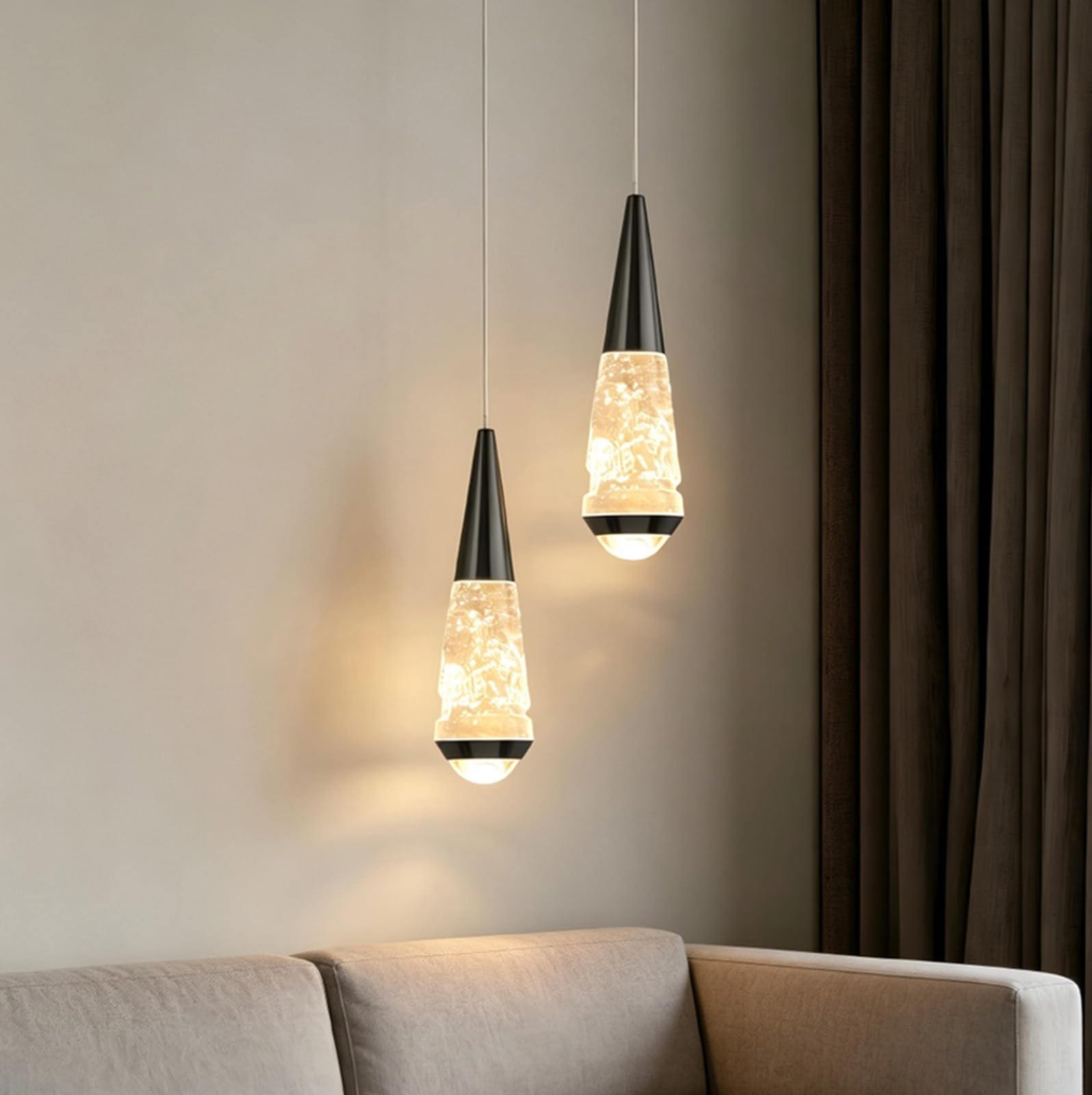 Nowoczesna złota lampa wisząca LED do kuchni, ściemnialna