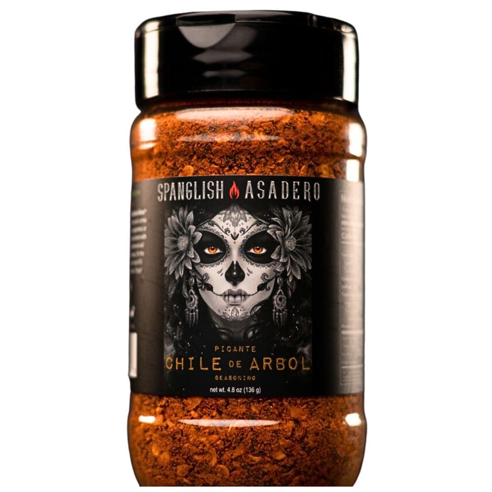 Spanglish Asadero 5oz Picante Chile de Arbol Spice | Mexican Seasoning for Steak, Chicken, Pork, Lamb, & Elote | Low Sodium BBQ Rub and Marinade for Smoking or Grilling Meat