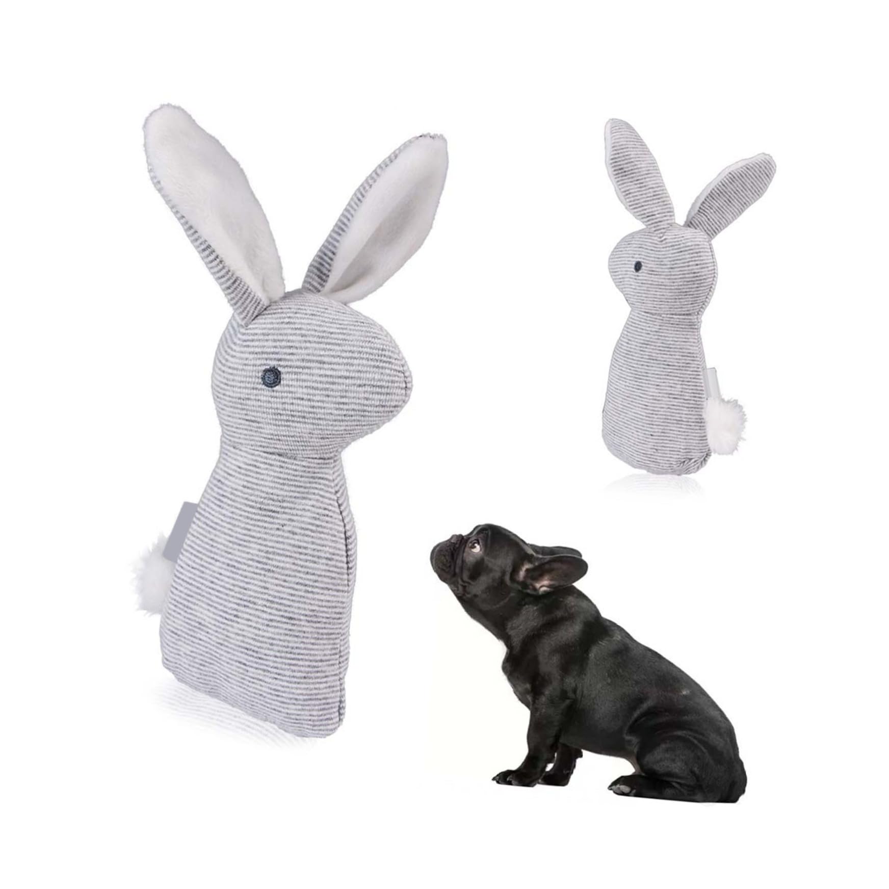 Mipcase Jouet Couineur Lapin pour Chien, Peluche Coton, Anti-Ennui | Saisir et Jouer, Réduit les Comportements Destructeurs, Jouet Sonore pour Animaux de Compagnie