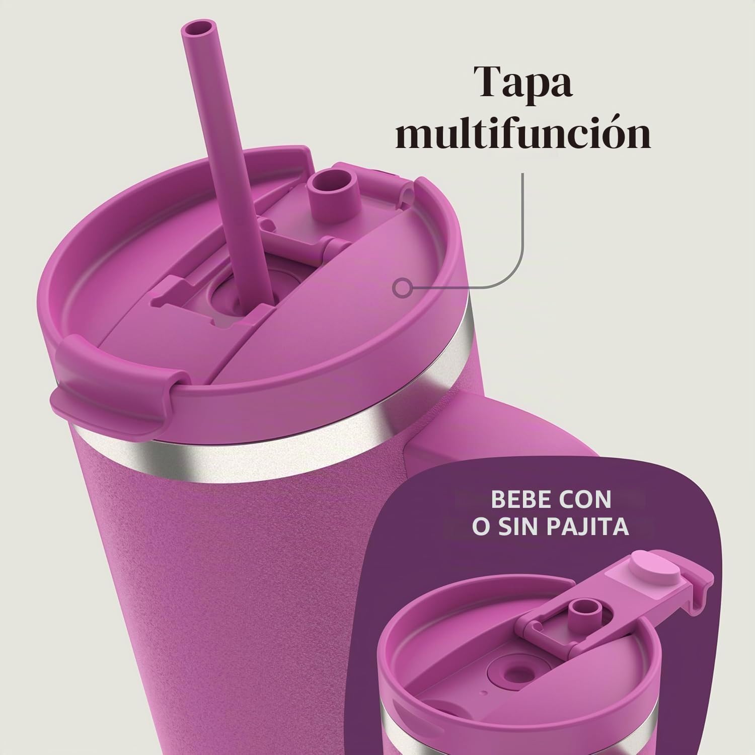 Contigo Streeterville Tumbler Vaso Térmico con Pajita | Frío 29h | 1200 ml