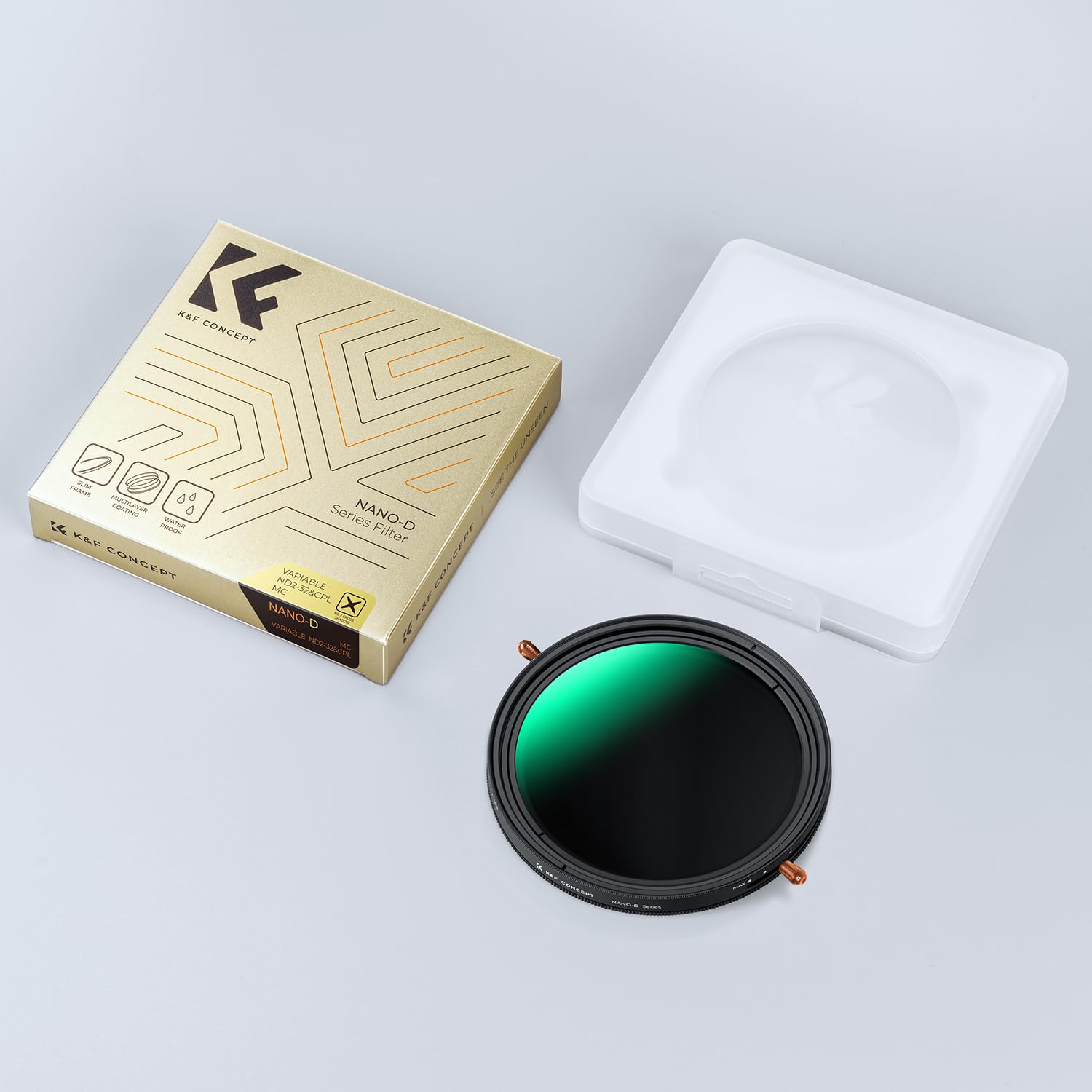 K&F CONCEPT 49mm Filtro Variabile ND2-32 & Polarizzatore 2 In 1, Filtro Densità Neutra ND2-32 & CPL in Vetro Ottico 24 Strati Nano Rivestimento (Nano-D Serie)