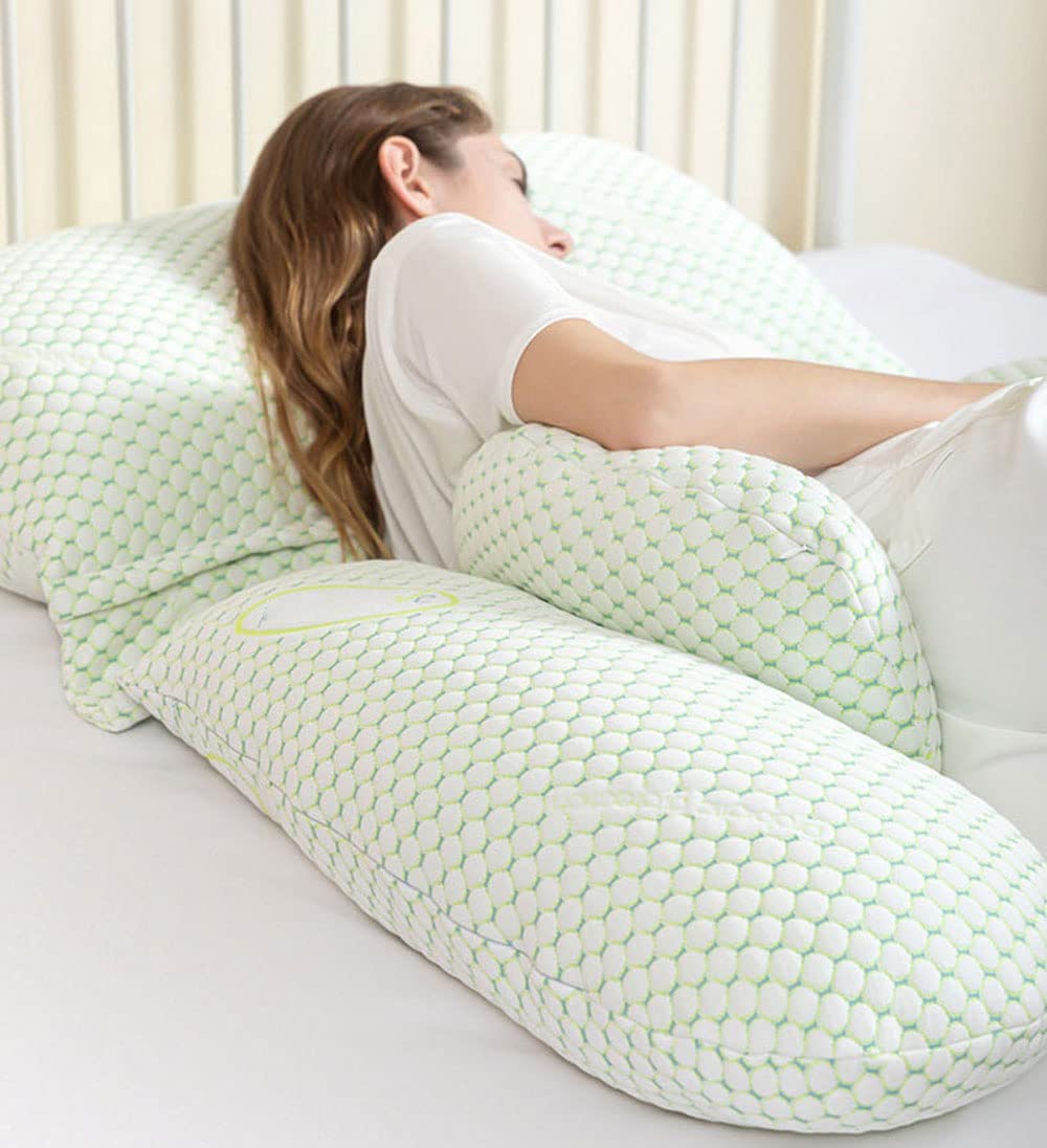 Almohada de Lactancia, Almohada de Embarazo, Almohada de Cuerpo Entero Desmontable en Forma de U, Almohada de Lactancia y Maternidad para Soporte de Espalda, Caderas, piernas y Vientre para