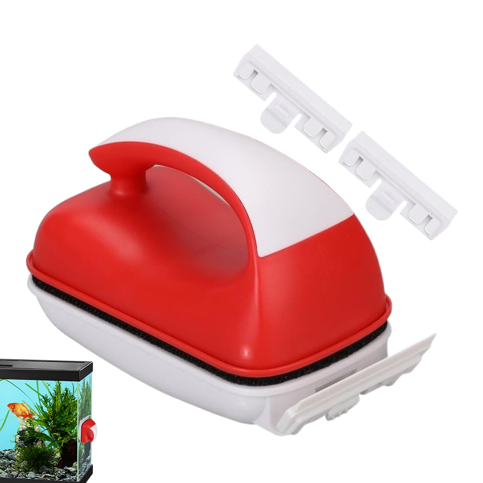 Grattoir de nettoyage d'aquarium magnétique brosse double face pour vitres nettes sans effort