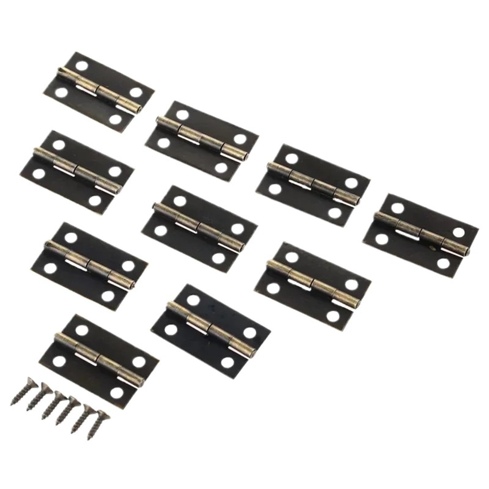 Lsnnmu Antique Bronze 50Pcs Antique Hinge Square Door Hinges For Wooden Cabinet Drawer Jewellery Box Furniture Hardware For Door(Antique Bronze)