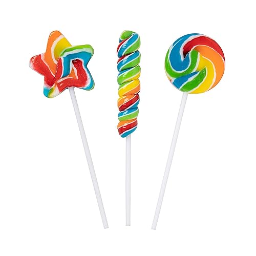Surtido de paletas Rainbow Mini Swirl a granel, 250 piezas