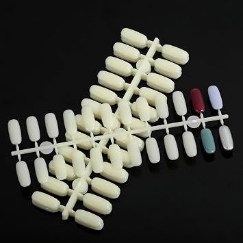 360PCS Flat Square Nail Tips for Nail Color Display Book, Color Display Chart Nail Display Card for Colorful Nail Polish DIY Training Practicing Displaying Natural