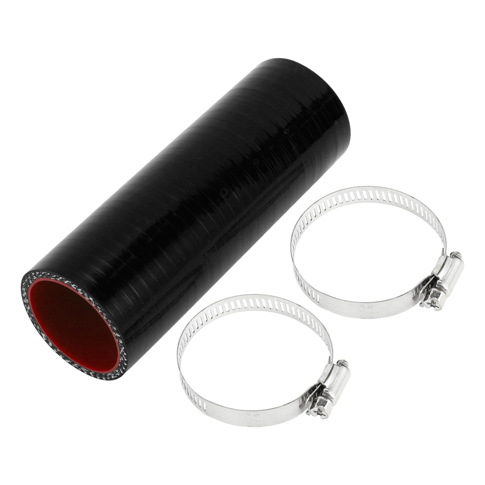 A ABSOPRO 1 zestaw 45 mm ID 150 mm, długość 0 stopni, czarny, czerwony, silikonowy wąż samochodowy z obejmami, uniwersalny wąż do płynu chłodzącego