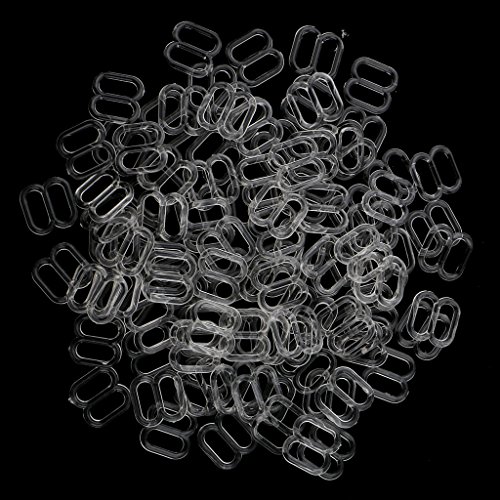 Jili Online 100 Piece Plastic Lingerie Bra Strap Sliders Adjuster Hook Clips For Corset Garter Bikini - Clear, 8Mm #TOP7