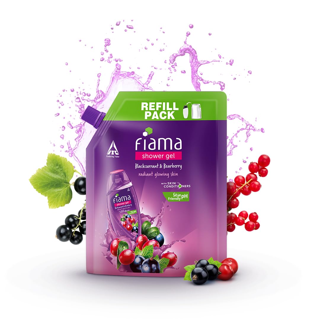 Fiama Body Wash Shower Gel Blackcurrant & Bearberry, 1.5L Bodywash Refill Value Pouch for Women & Men with Skin Conditioners for Radiant Glow, Skin Friendly pH, Suitable for All Skin Types-image-44