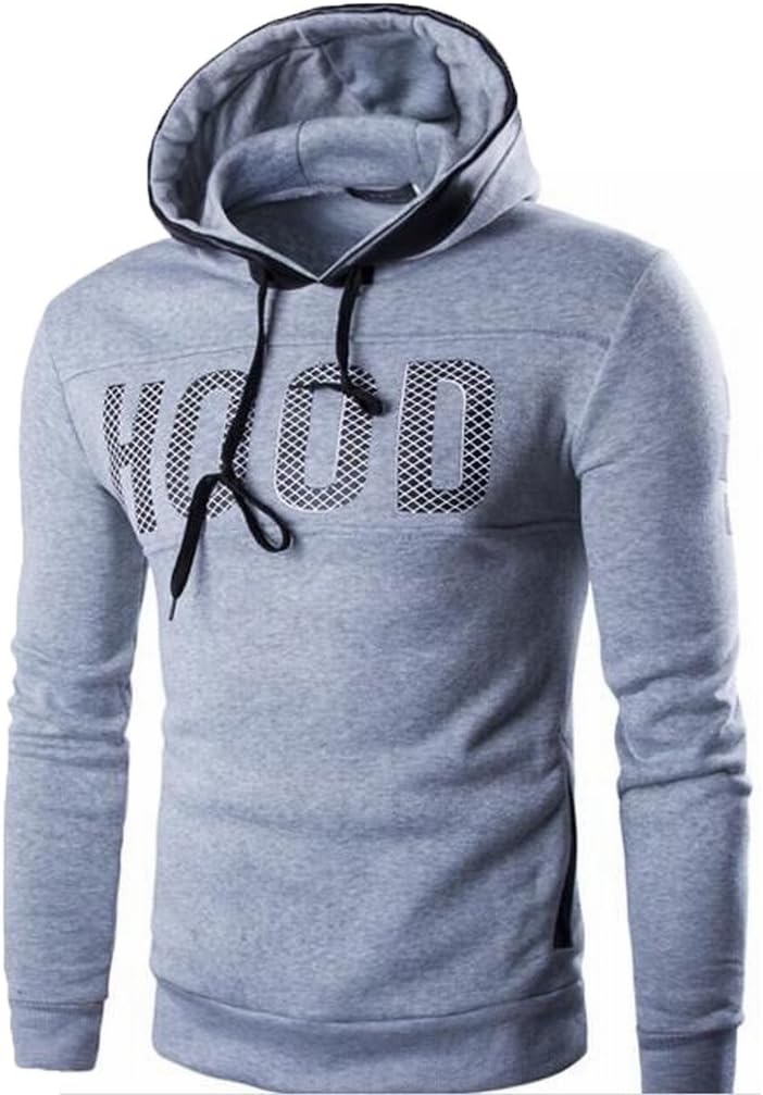 Men's Sweater Hooded Letters Sports Jacket US M light Grey