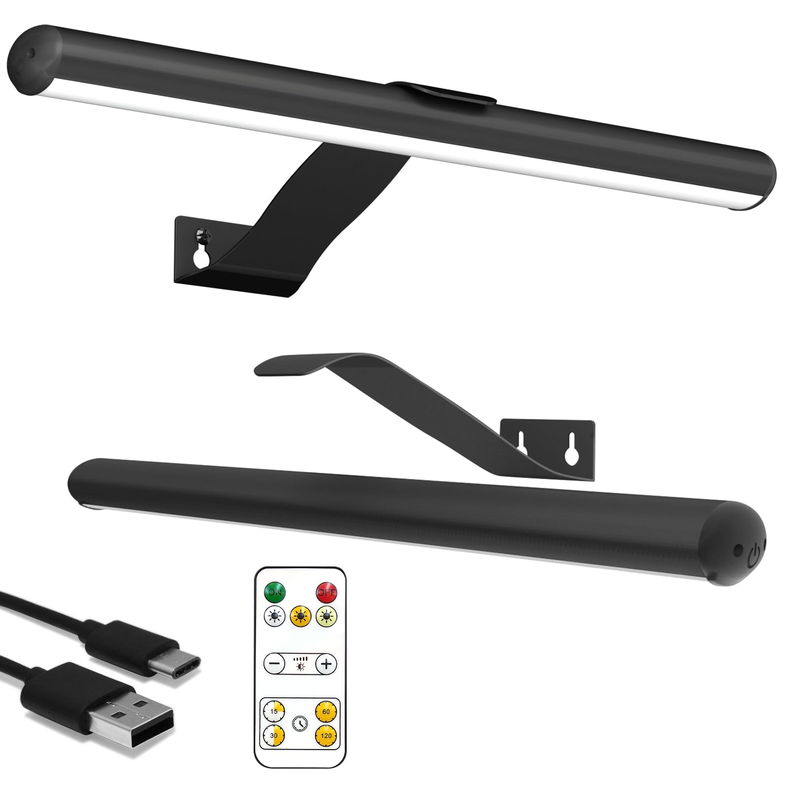 Picture Lights for Paintings Rechargeable, Wall Art Light with Remote Wireless, Above Picture Light Dimmable with Timmer Portrait Farme Gallery Display (13In 2pack)