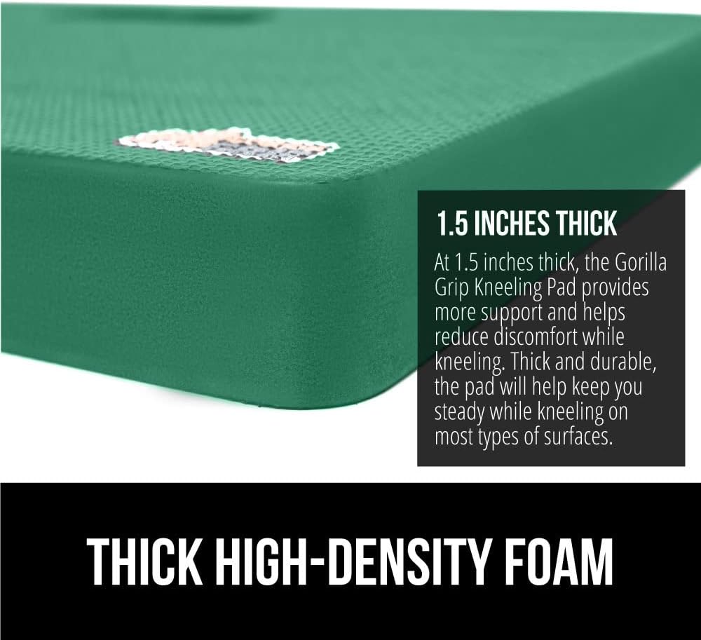 GORILLA GRIP Kneeling Pad and Compact Binoculars, Kneeling Pad is Water Resistant, Binoculars are Adjustable and Includes Neck Strap, Both in Green Color, 2 Item Bundle