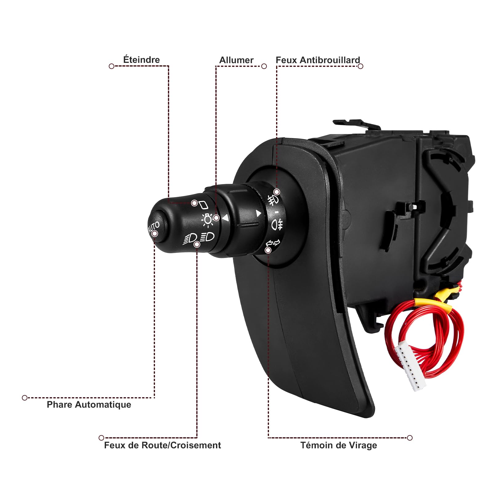Commodo Clio 3, Éclairage Commutateur Commande Kangoo, Modus, Interrupteur de Comodo Phares, Clignotants, Feux Antibrouillard 7701057088 8201590638 255405605R 7701057089 7701057090
