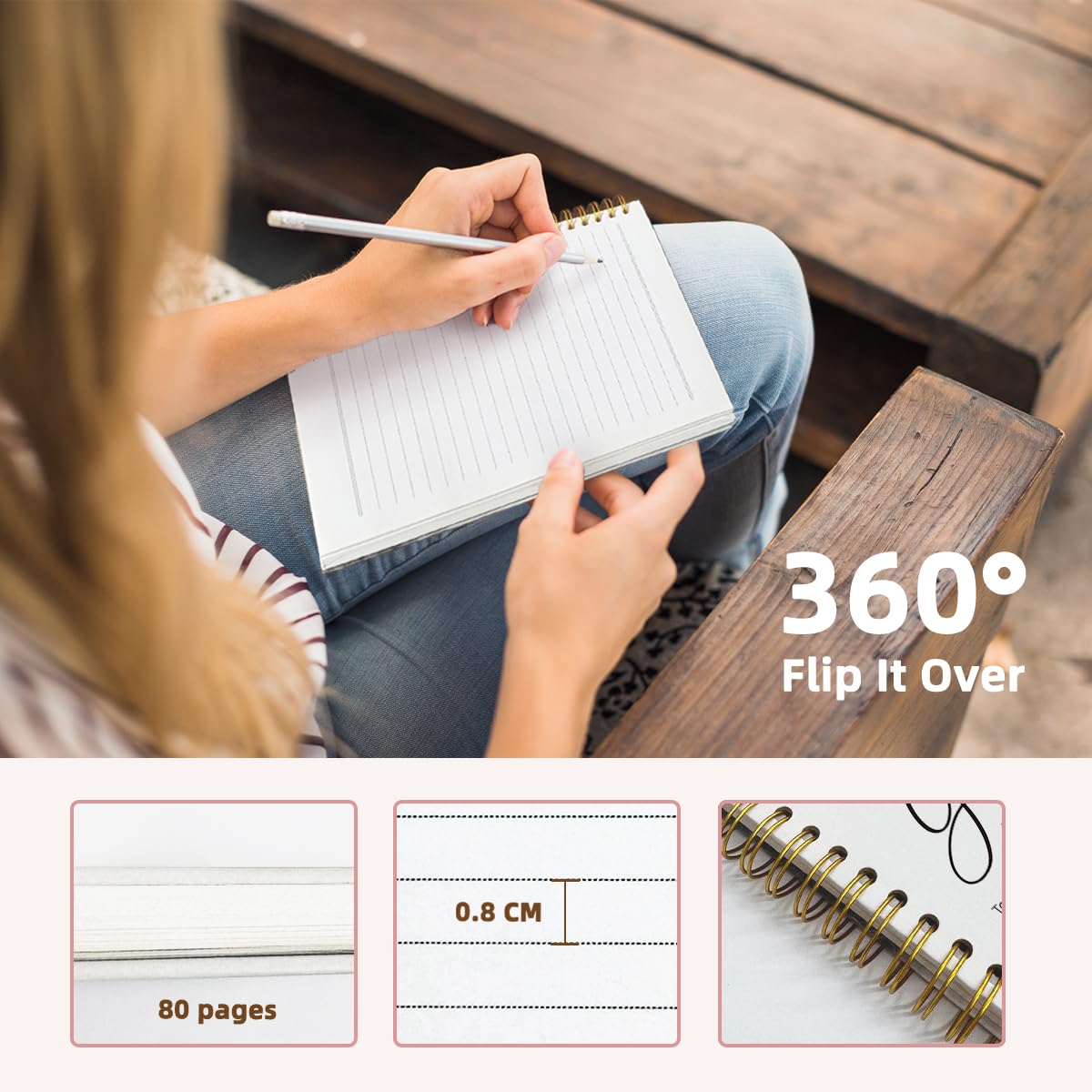 PLKMN Grit Definition - Cuadernos inspiradores para el trabajo, regalos motivacionales de oficina para mujeres, hombres, compañeros de trabajo, suministros de oficina y accesorios, cuaderno en espiral