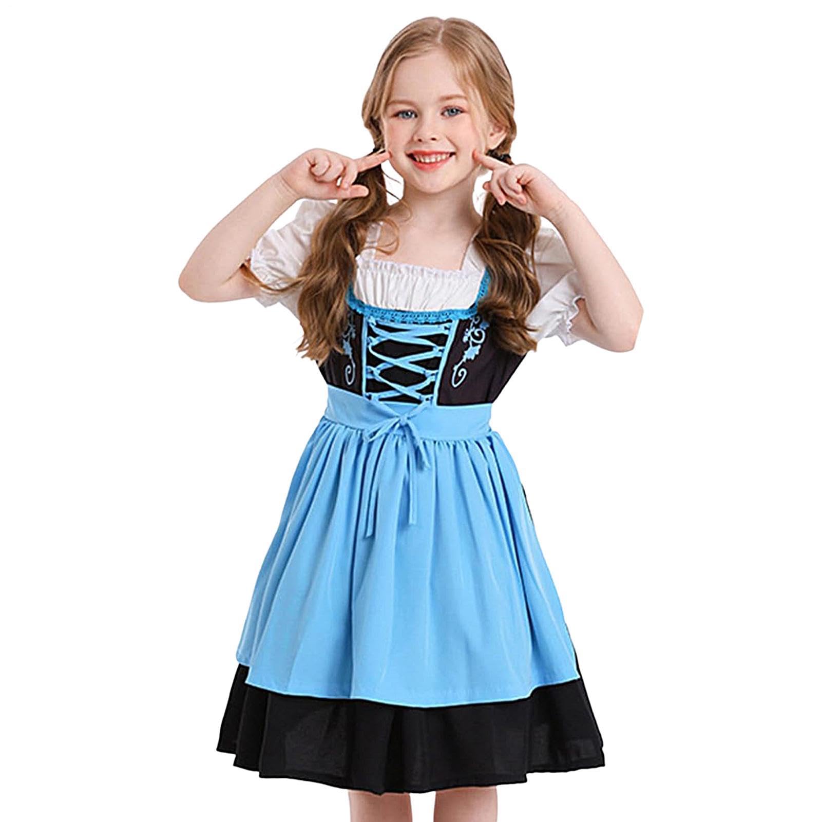 Vestido de Oktoberfest tradicional con delantal de criada vintage para fiestas y juegos de rol 8