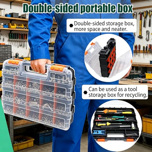 Twidec/2002PCS Stainless Steel Hardware Assortment Kit,Metric & SAE Machine Screw Kit,Nuts And Bolts Assortment,Phillips Pan Head & Flat Head Screws And Washers with Double Sided Organizer Box