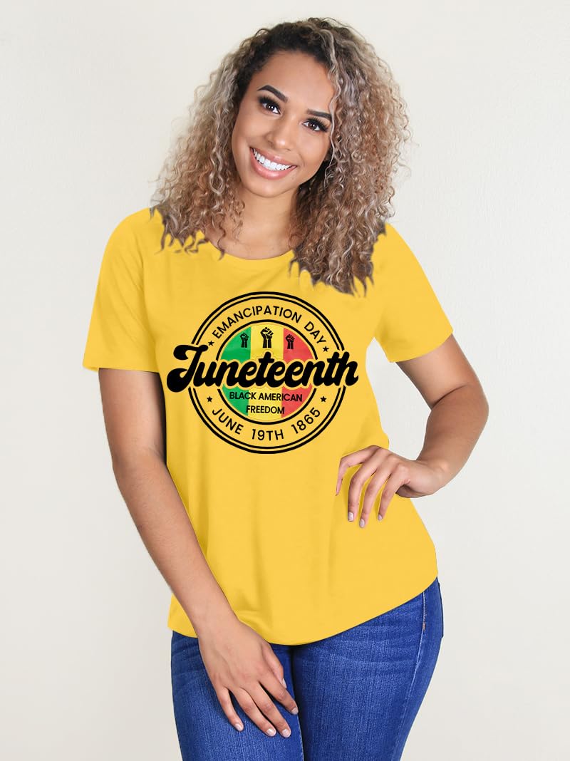 Juneteenth T-Shirt Black History Shirts: African American Tees – Damen Freedom Shirt 1865 Emancipation Day Tops