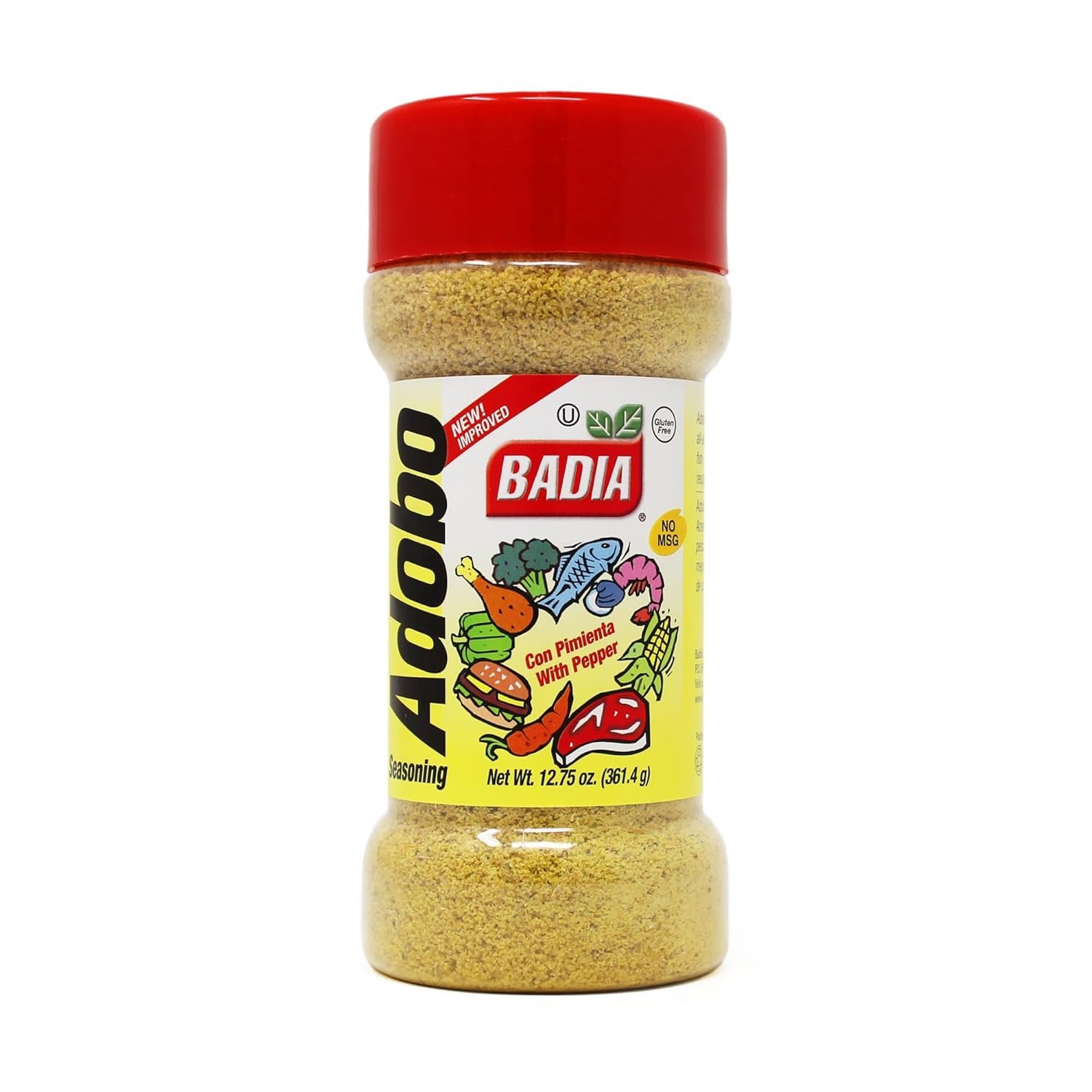 Badia Adobo with Pepper, 12.75 oz – Smoky, Spicy & Savory for Meats, Chicken, Seafood, and Vegetables