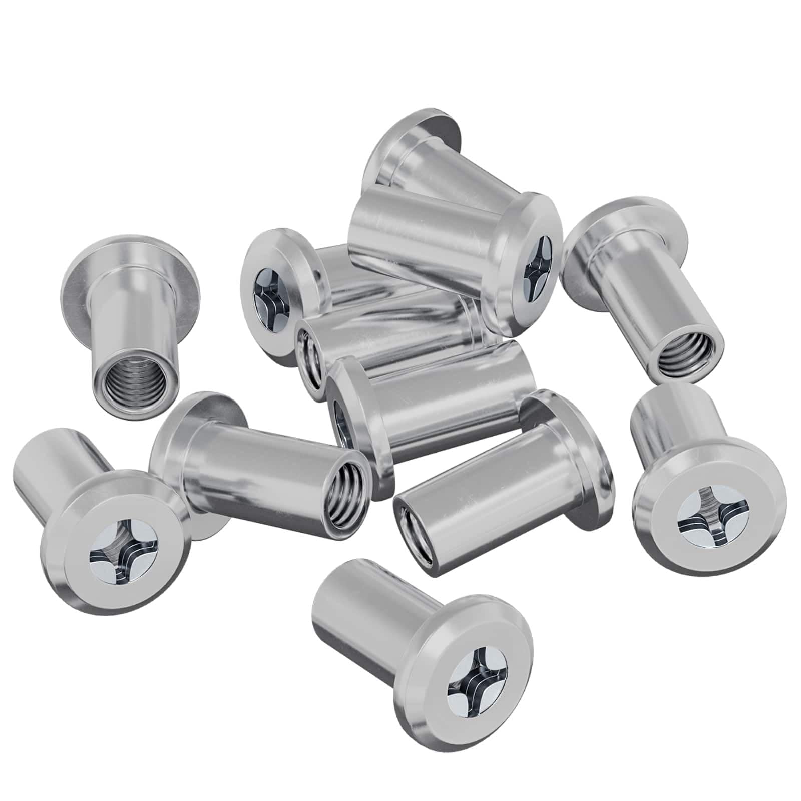 Tuercas de seguridad M6 x 25 mm, 3673 unidades, acero plateado, tuercas autoblocantes para industria, artesanía y construcción de muebles, fijación resistente a la corrosión