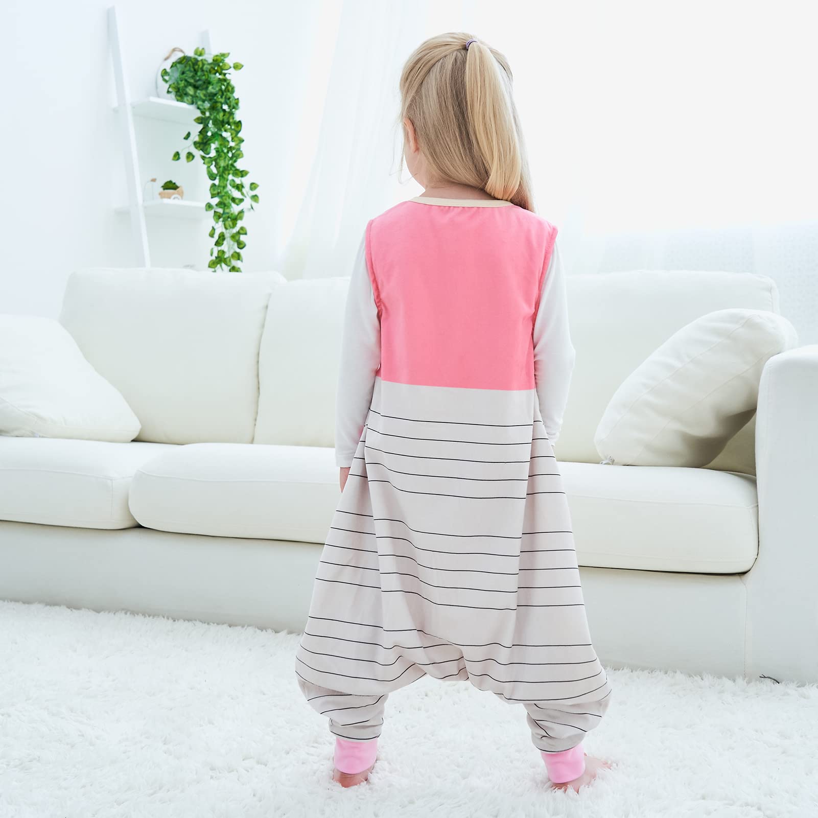 Vine Sacco Nanna Con Piedini 1.5 Tog Super Morbido E Caldo Quattro Stagioni Sacco Nanna Per Bambini 1-6 Anni Con Motivo Animalier