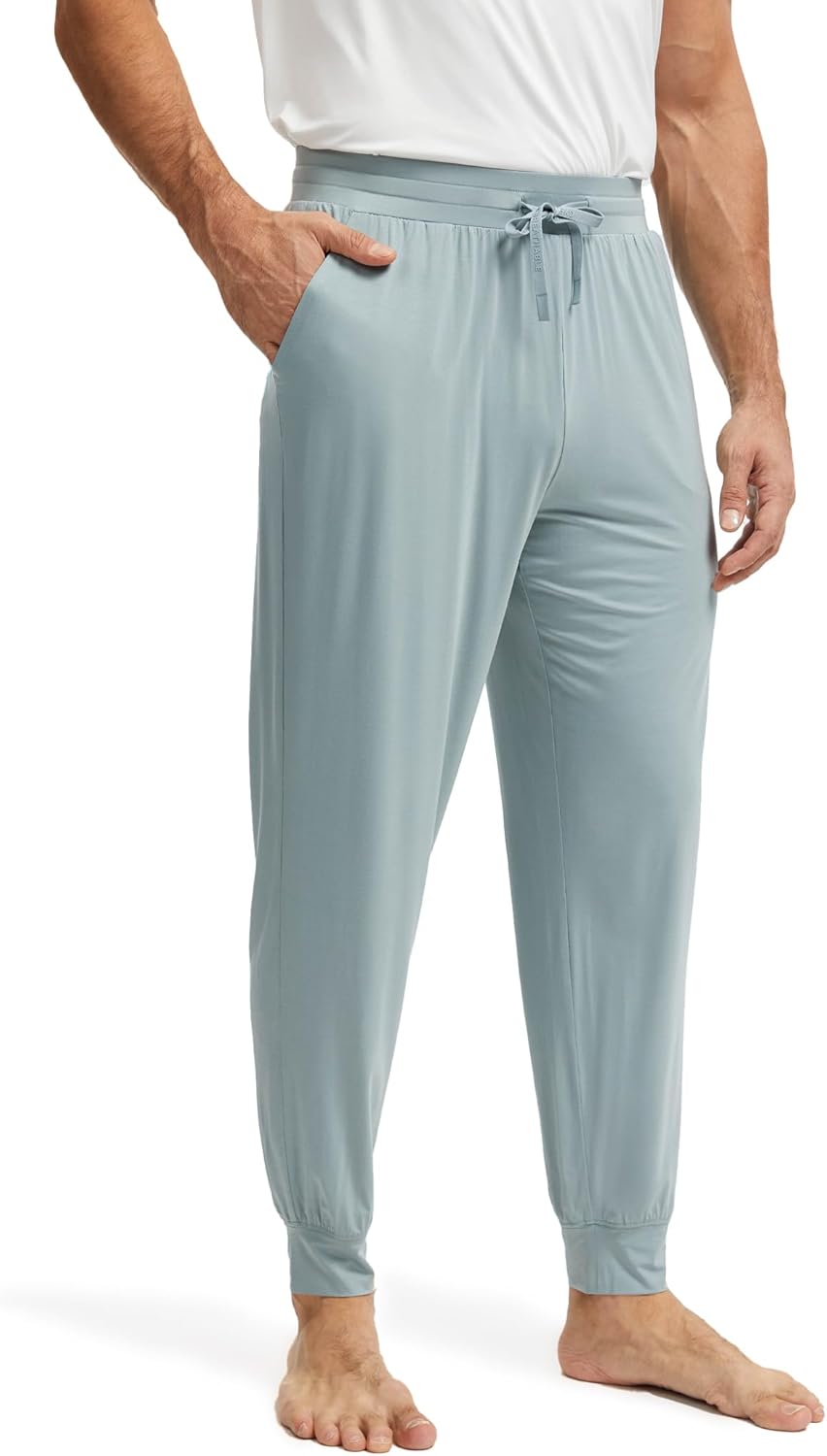 GYS Men's Pajama Pants Bamboo Viscose Soft Joggers Sleep Bottoms with Drawstring and Pockets