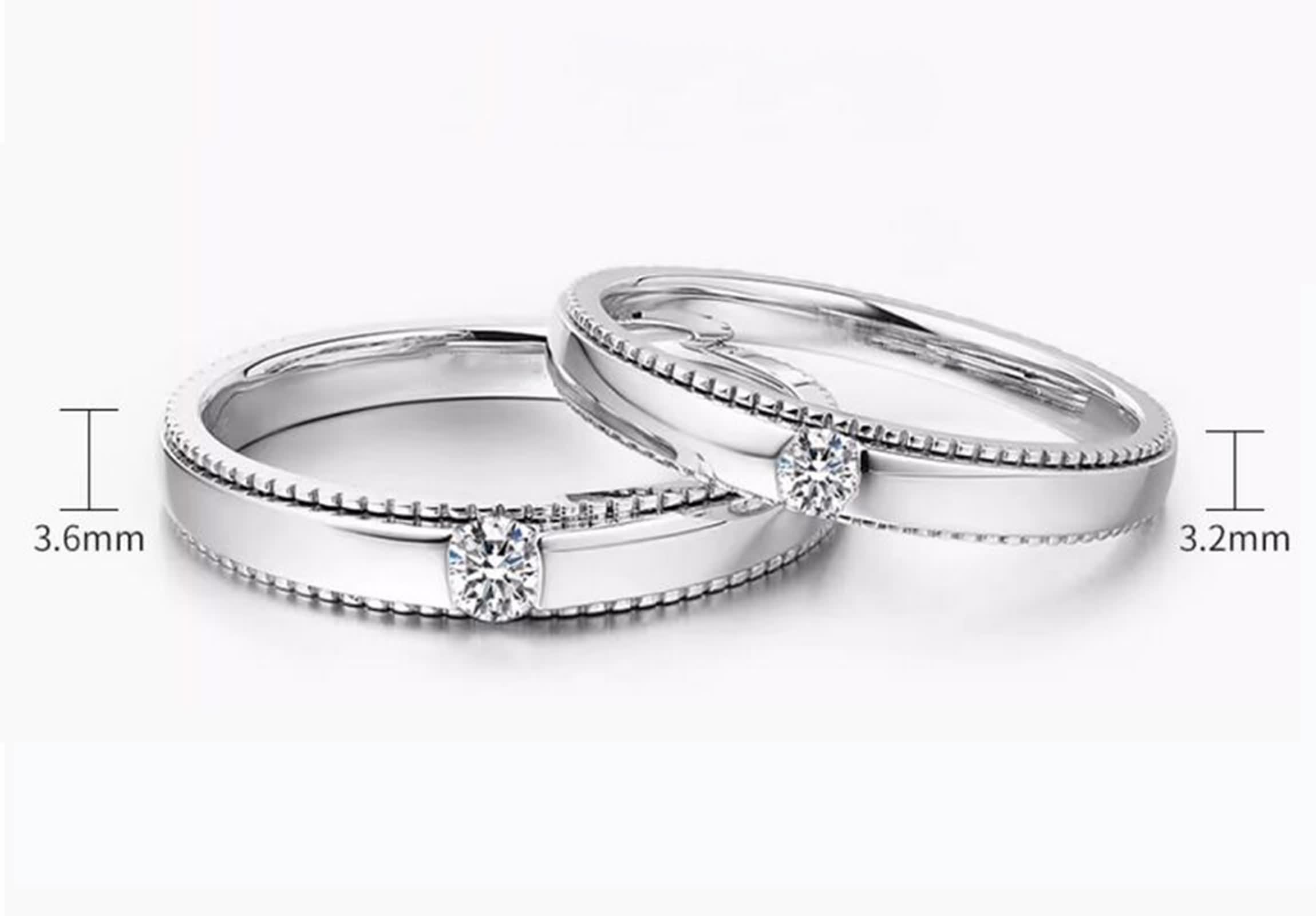 Anillo de compromiso para hombre de platino con diamante blanco de 0,13 quilates, de plata Pt950, talla 54 (17,2)