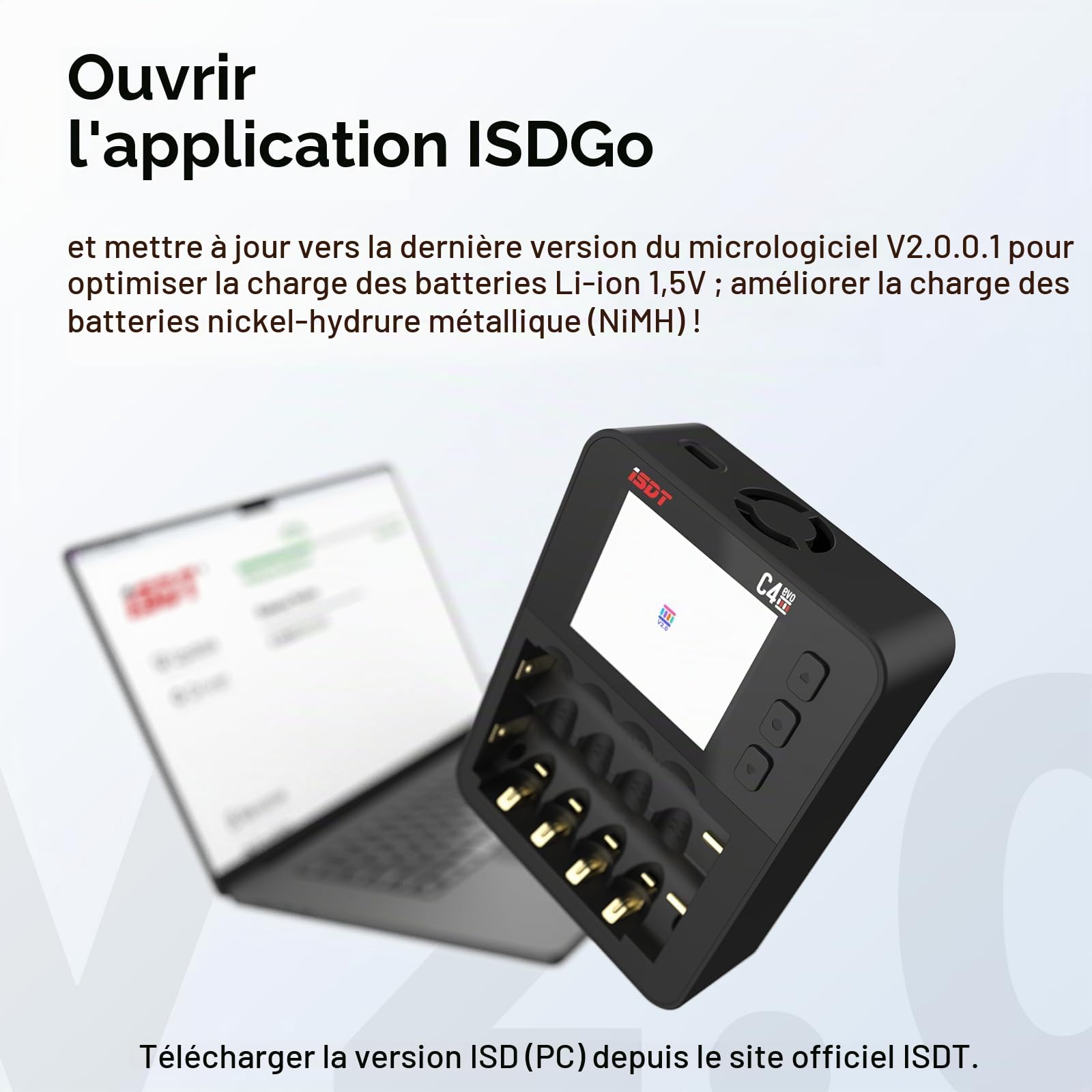 ISDT C4EVO Chargeur de Batterie Intelligent Piles 6 Slot Automatique avec Charge Affichage LCD pour Ni-MH Ni-CD AA AAA SC, Li-ION 18650 26650 26500 22650 18490 17500 17355 Dispositifs de sécurité