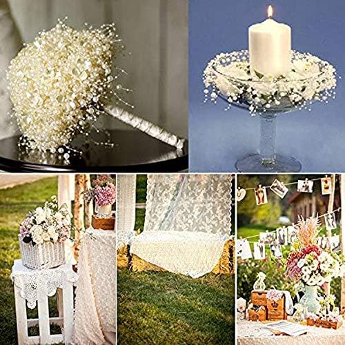 DRERIO 30m Pearl Beads Garland String White Pearl Beads Chain Pearl Beads Curtain Beads String for Christmas Tree Decoration, Hair Accessories, Wedding Partyedding Party Christmas Tree Decoration